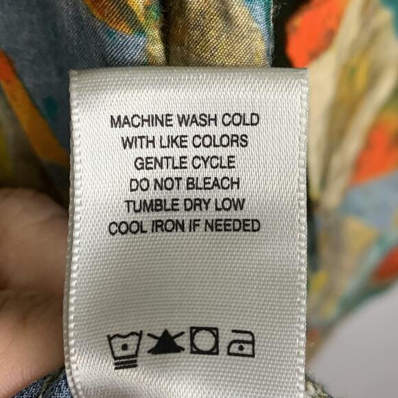 John Mark Shirt Womens Medium Multi Geometric Floral Patchwork Button Up Boho - Picture 8 of 8